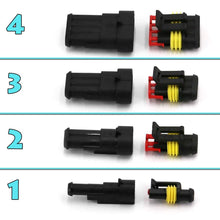 Load image into Gallery viewer, 1 pin connector 1 pin Waterproof Electrical Connector 1 pin Wire Harness 2 pin connector 2 pin Waterproof Electrical Connector 2 pin Wire Harness 3 pin connector 16 AWG Wire Harness
