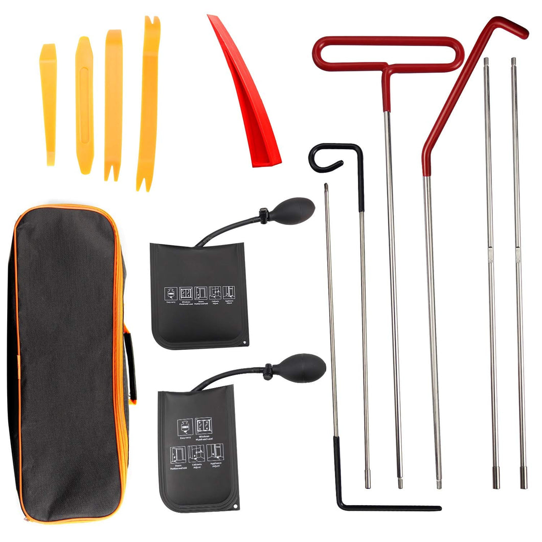 Car Tool Kit 13PACK - Emergency Car Drive Out Sets, Professional Car Kits for Vehicles with Easy Entry Long Reach Grabber, Air Wedge, Non Marring Wedge and PVC Bag for Cars Truck