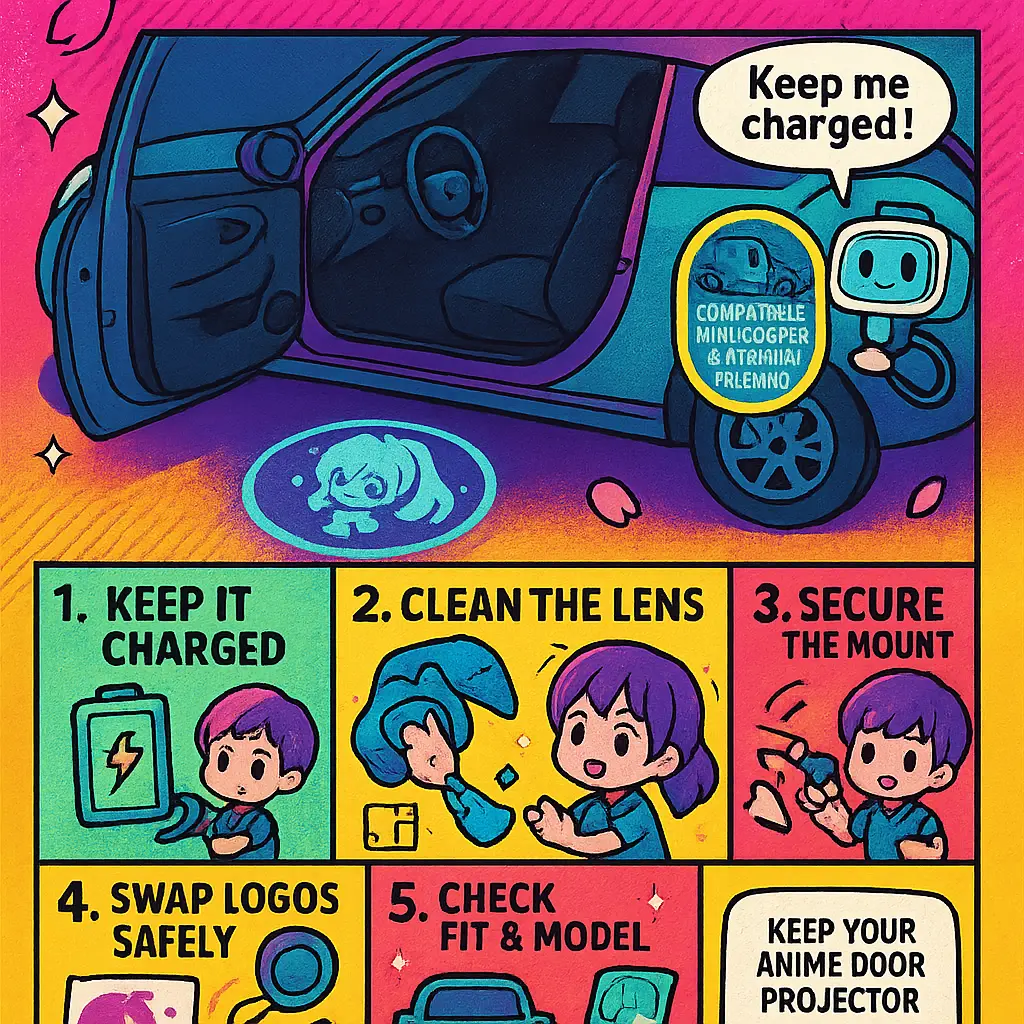 car door light projector anime - Rechargeable