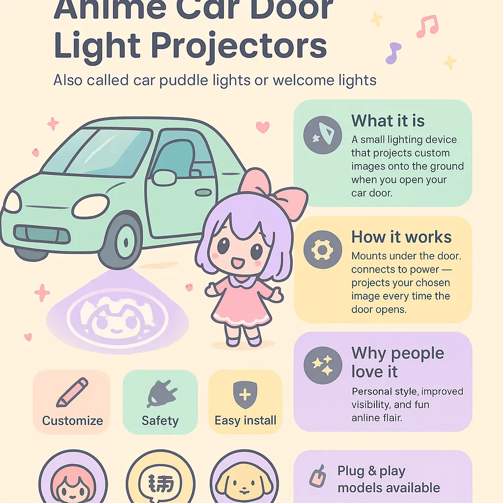 car door light projector anime - Accessories